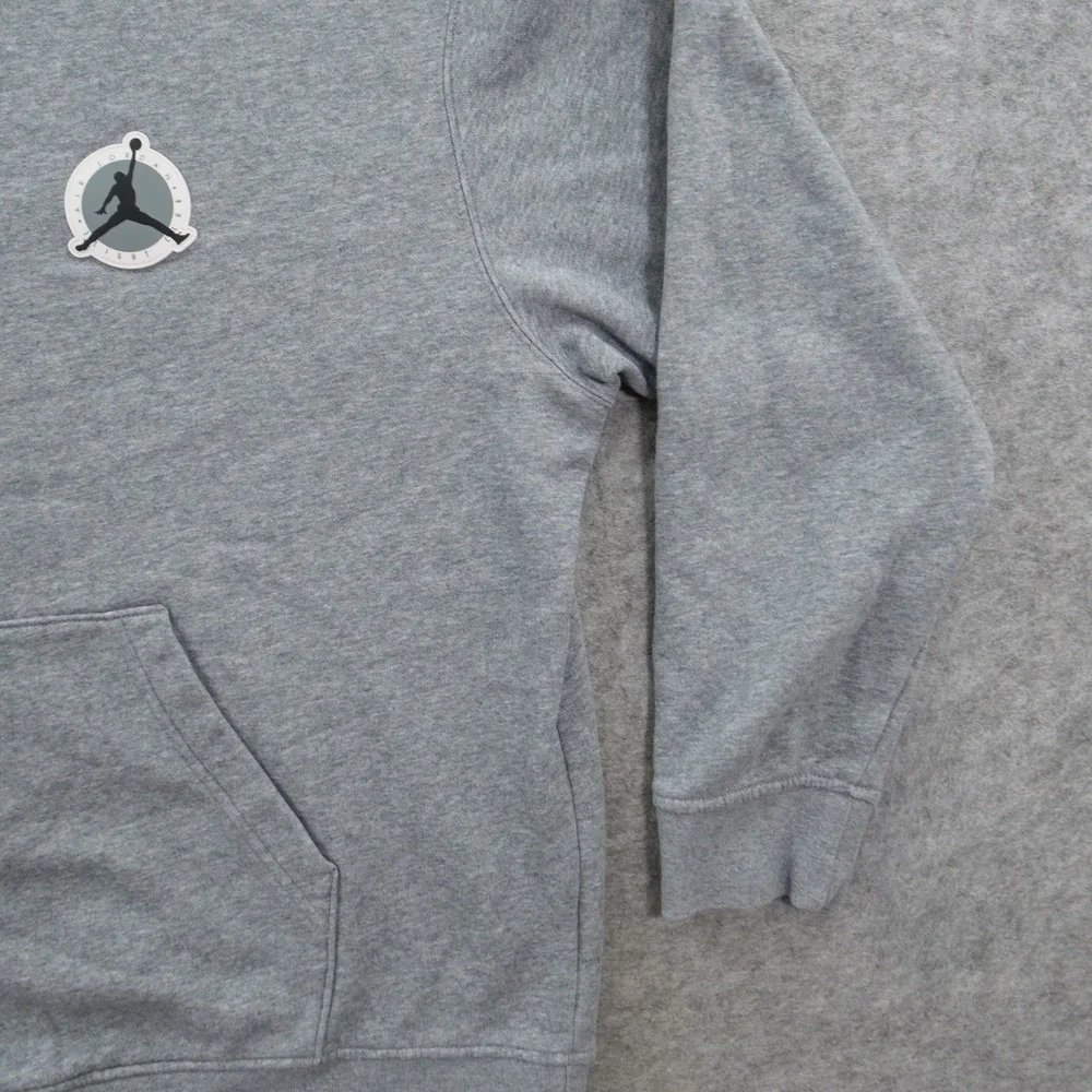 Jordan Hoodie Sweatshirt Mens Extra Large Gray Nike Jumpman Sleeve  Fleece DV759